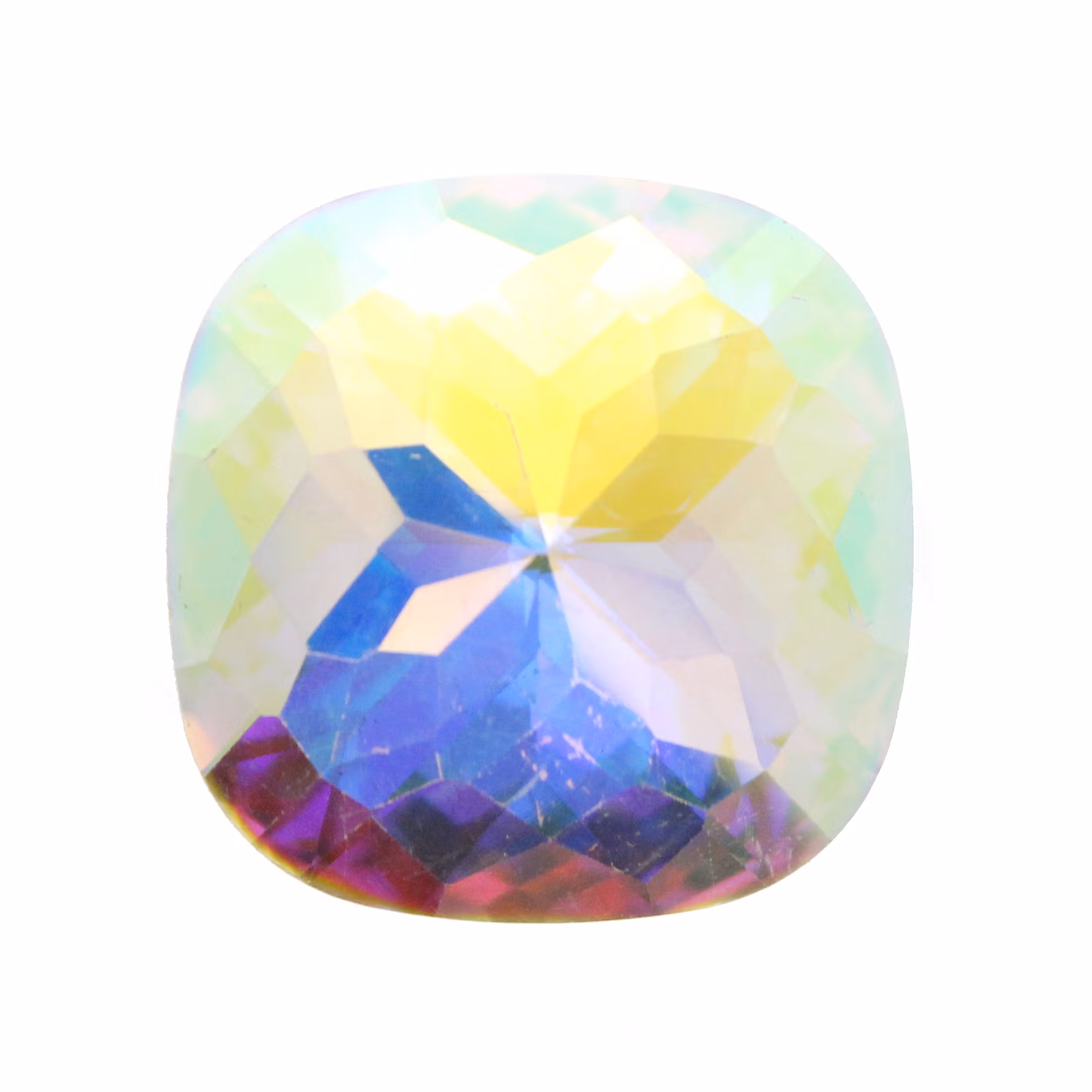 Crystal AB A Kvalitet Kinesisk Strass Cushion Square 18mm 1st