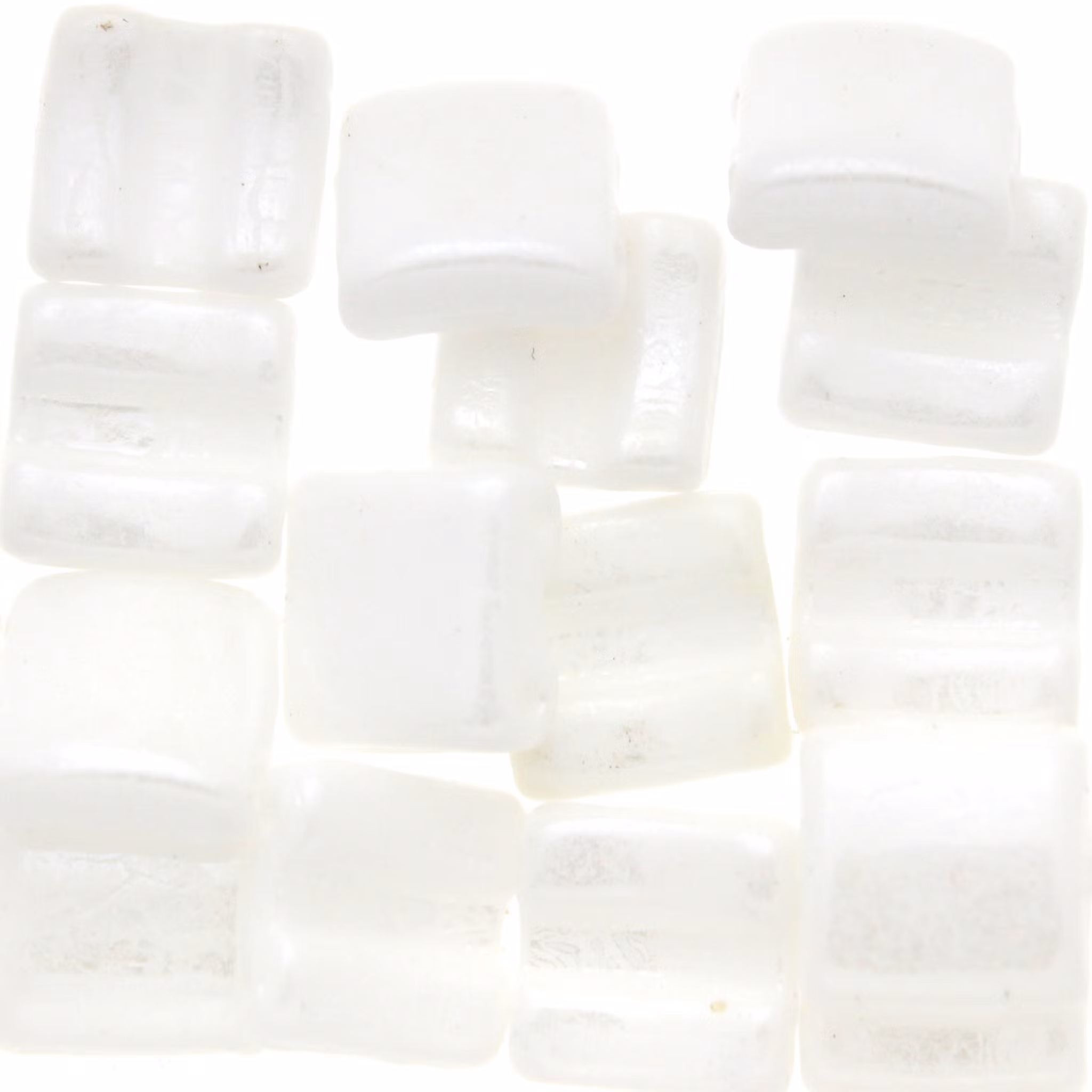 Opaque White Luster Fixer Bead Horizontal Holes 5g