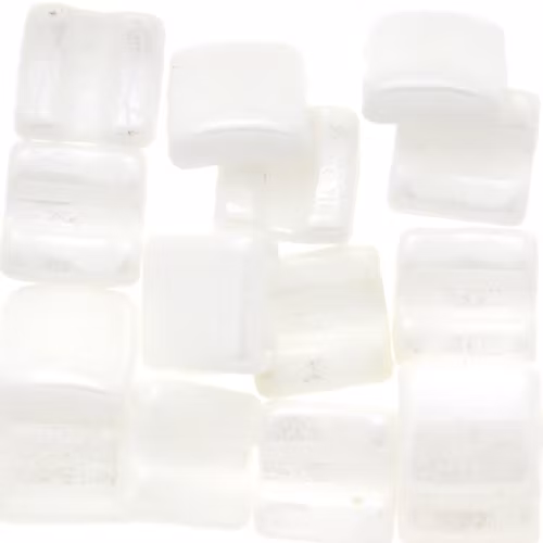 Opaque White Luster Fixer Bead Horizontal Holes 5g
