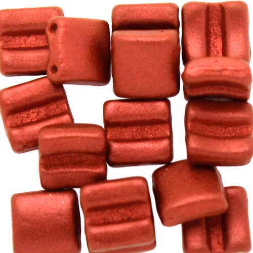 Lava Red Fixer Bead Horizontal Holes 5g