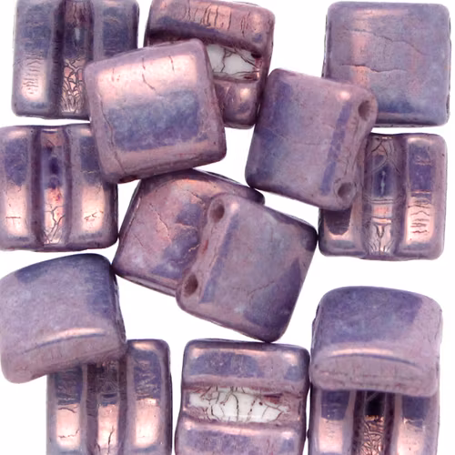 Opaque White Lila Vega Luster Fixer Bead Horizontal Holes 5g