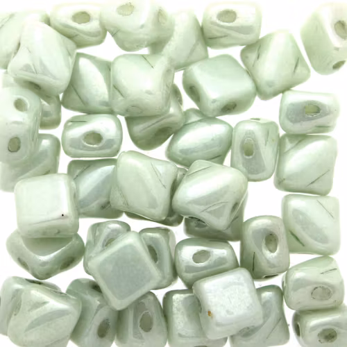 Alabaster Mint Luster Silky Beads Mini 40st
