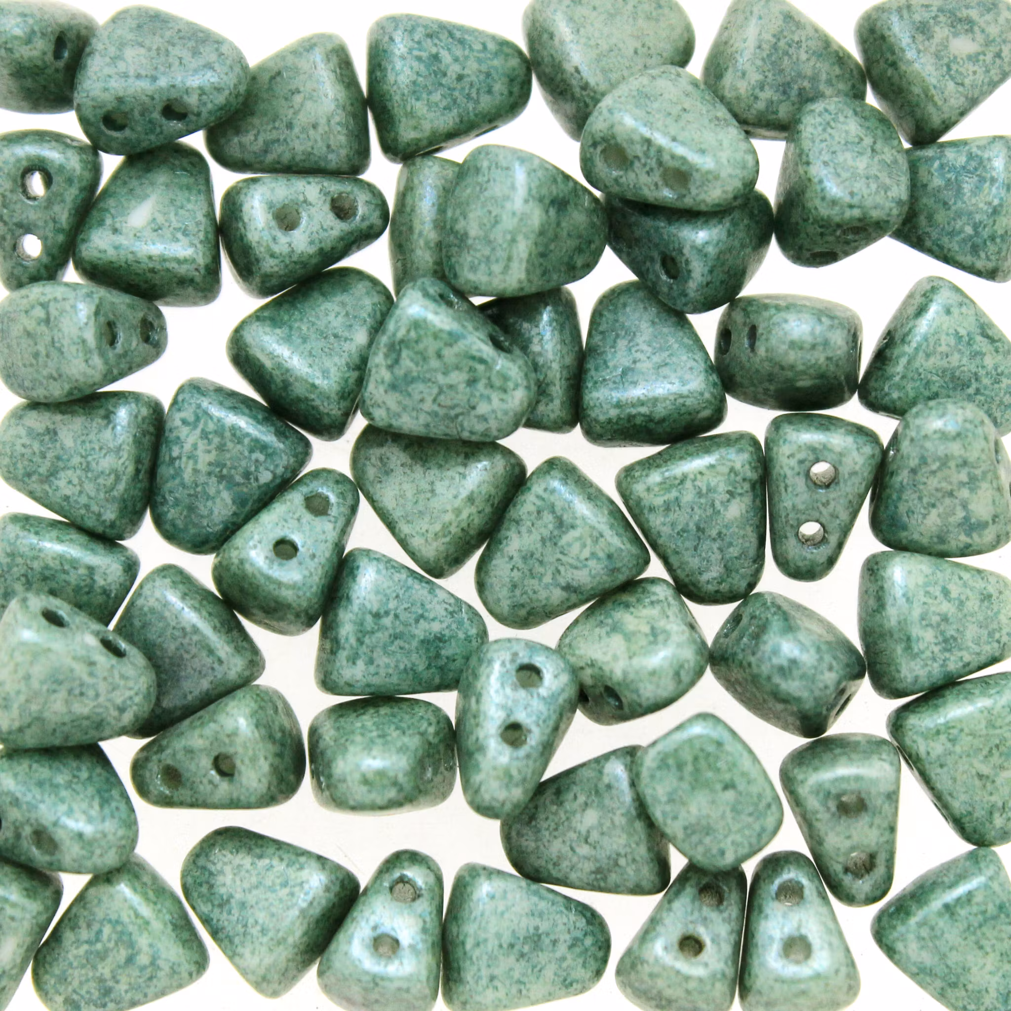 Opaque White Teal Luster Nib-Bit 10g