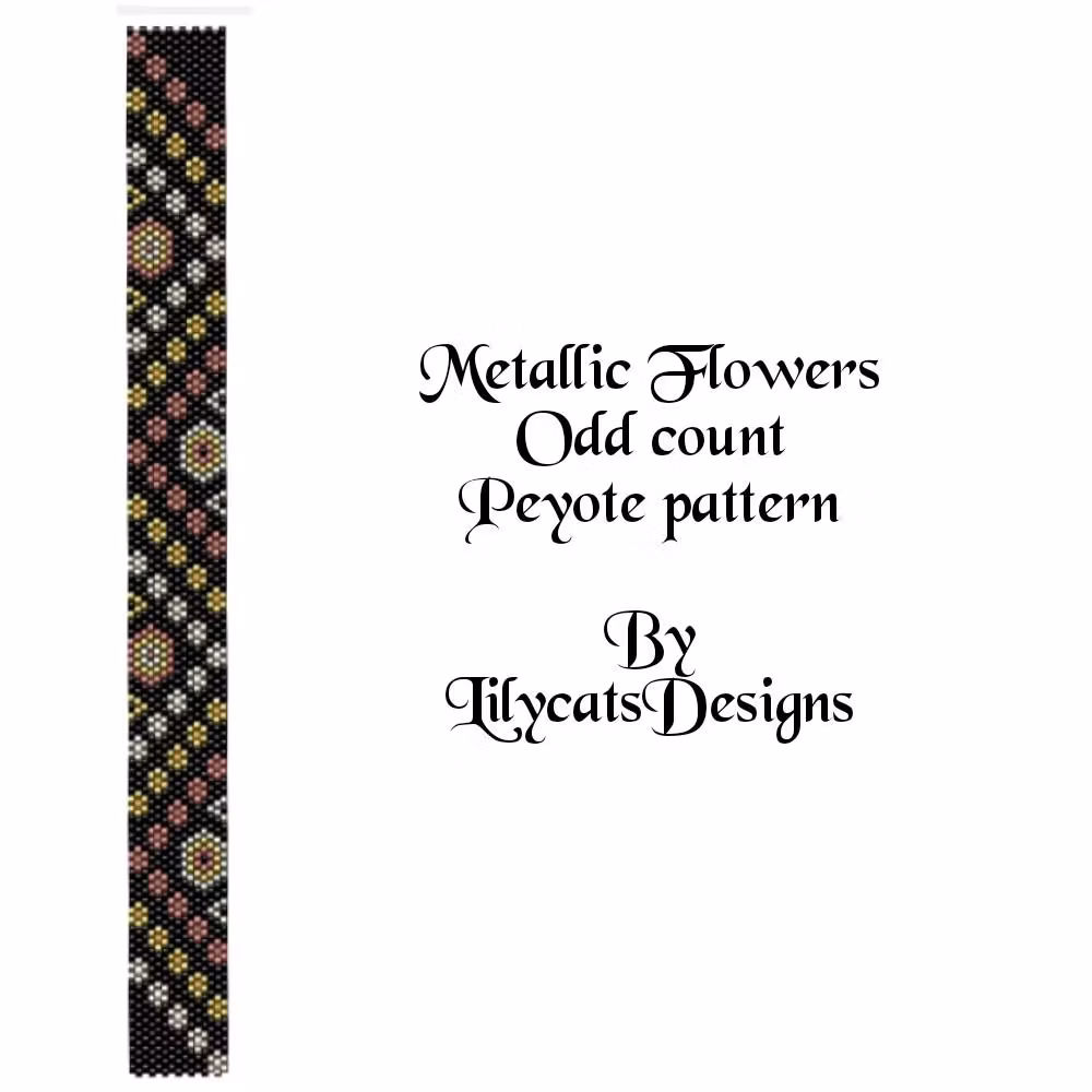 Metallic Flowers Peyote Armband PDF