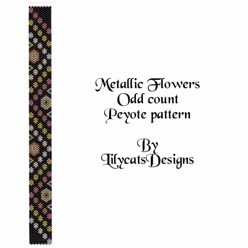 Metallic Flowers Peyote Armband PDF