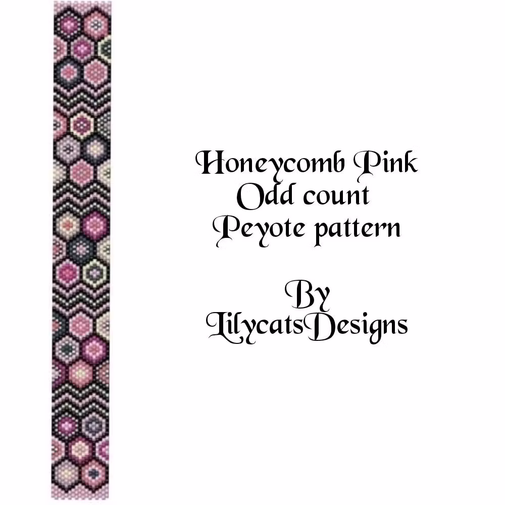 Honeycomb Pink Peyote Armband PDF