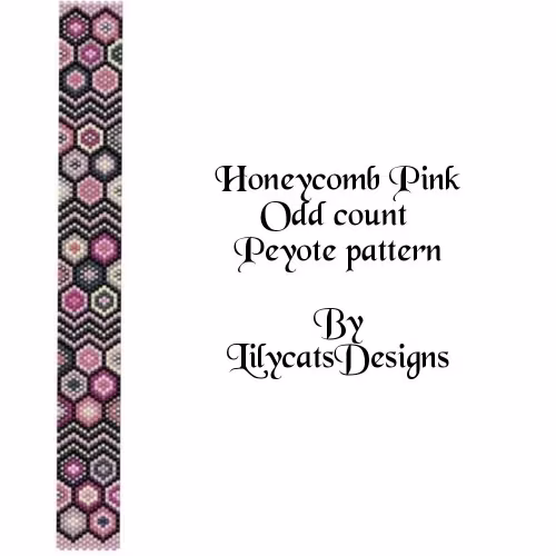 Honeycomb Pink Peyote Armband PDF