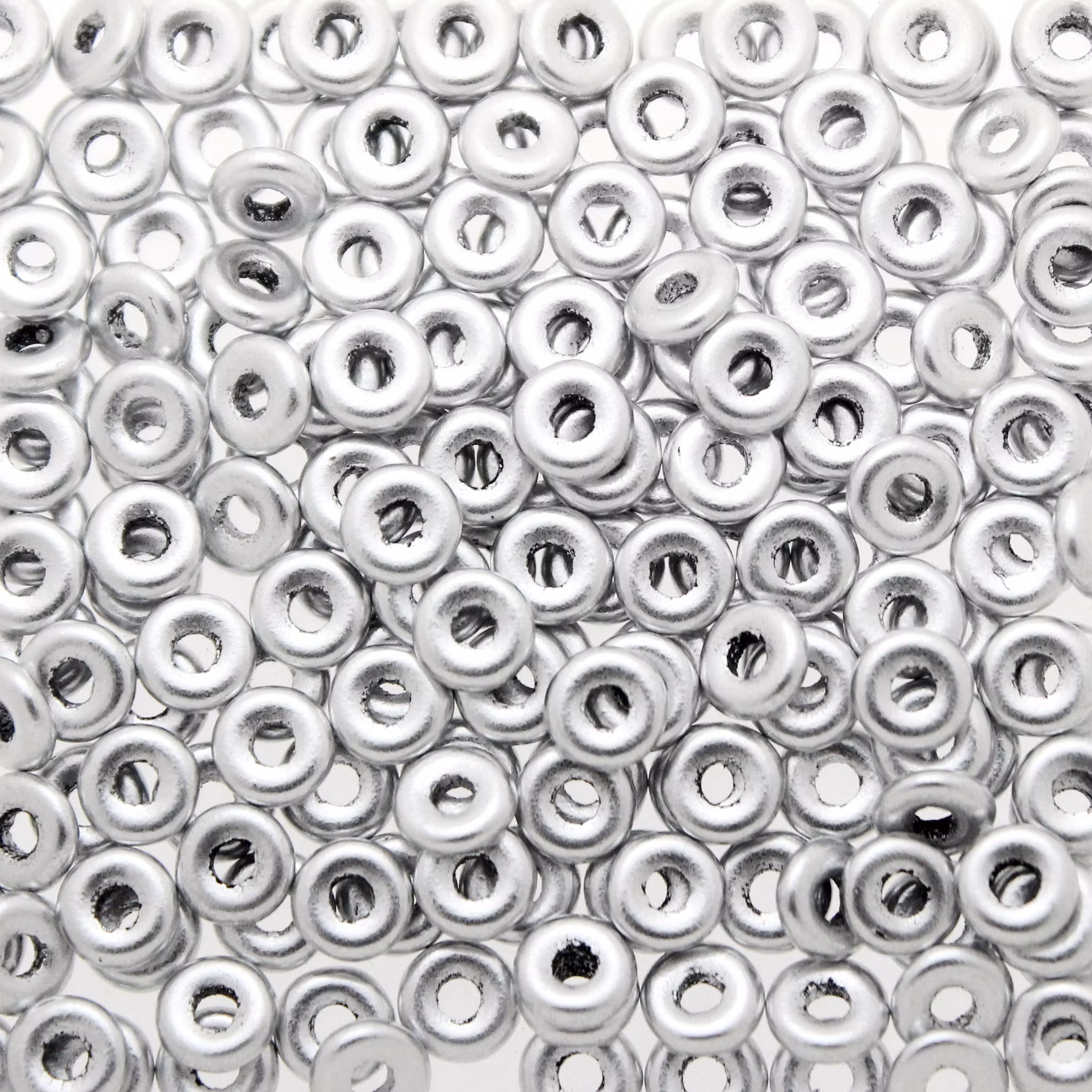 Aluminium Silver O Beads 5g