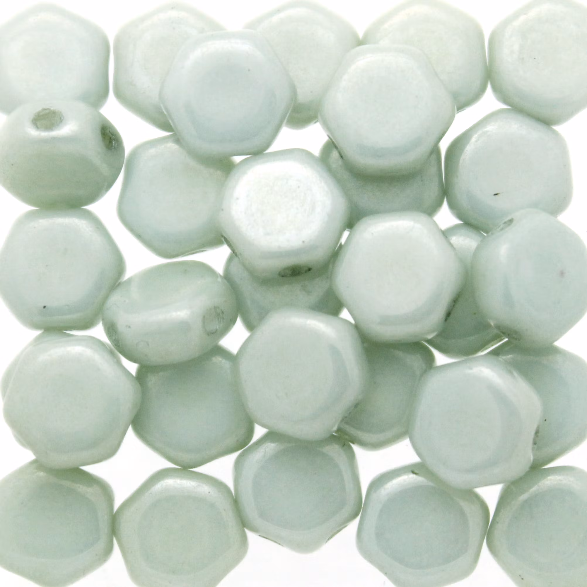 Opaque White Mint Luster Honeycomb 30st