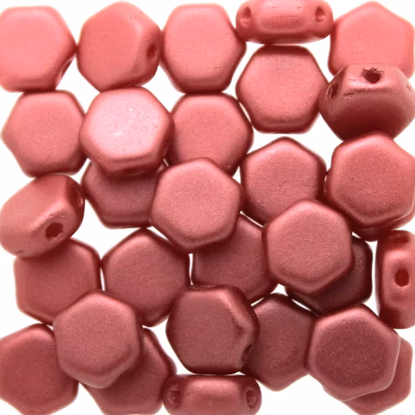 Alabaster Pastel Dark Coral Honeycomb 30st