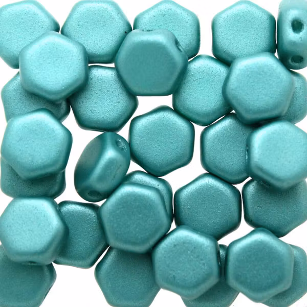 Alabaster Pastel Teal Green Honeycomb 30st