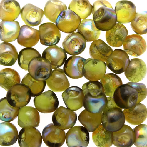Olivine Brown Rainbow Mushroom 5x6mm 20st