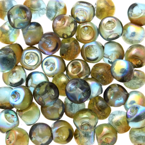 Aqua Orange Rainbow Mushroom 5x6mm 20st