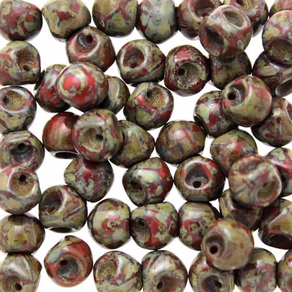 Opaque Red Travertin Mushroom 5x6mm 20st