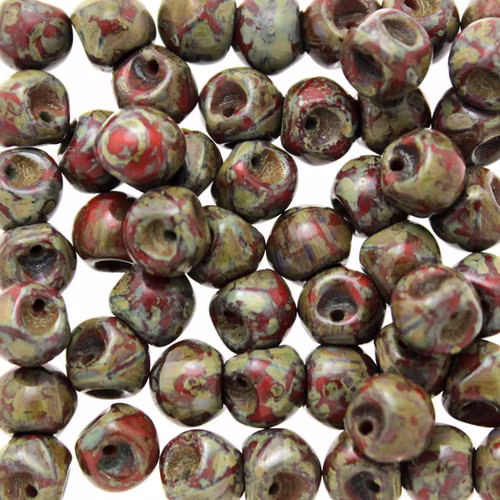 Opaque Red Travertin Mushroom 5x6mm 20st