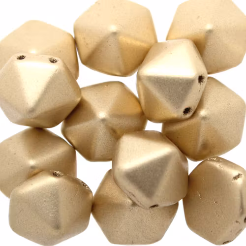 Aztec Gold Pyramid Hexagon Beads 5st