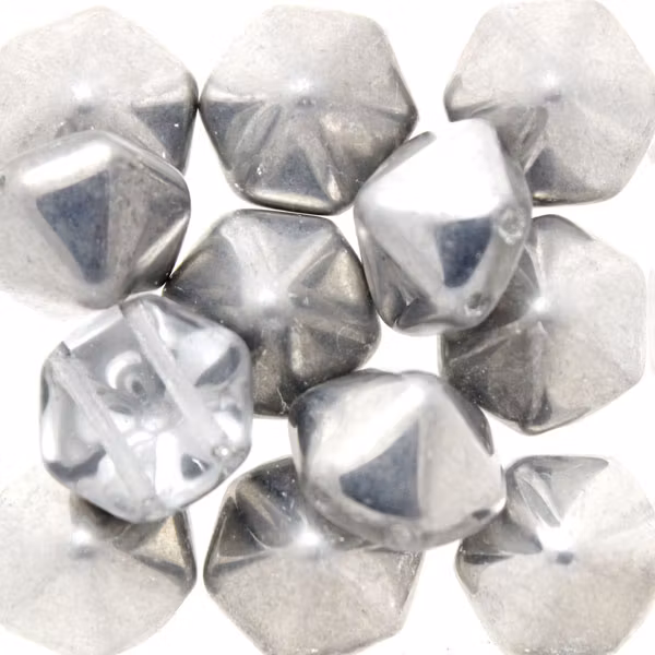 Crystal Labrador Pyramid Hexagon Beads 5st