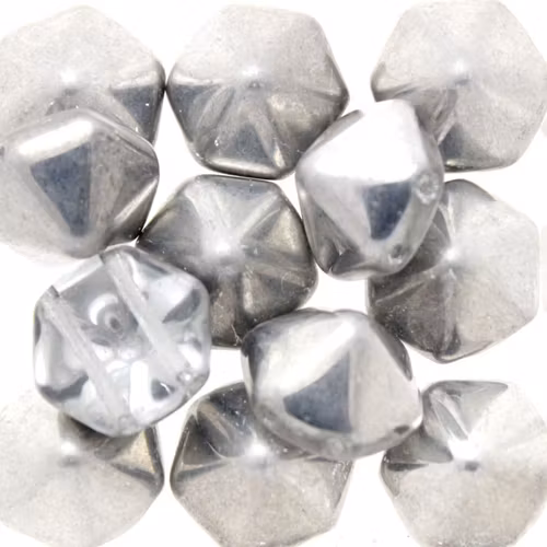 Crystal Labrador Pyramid Hexagon Beads 5st