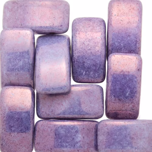 Opaque White Lila Vega Luster Carrier Beads 9x17mm 5st