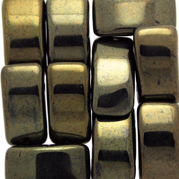 Jet Green Luster Carrier Beads 9x17mm 5st