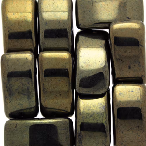 Jet Green Luster Carrier Beads 9x17mm 5st