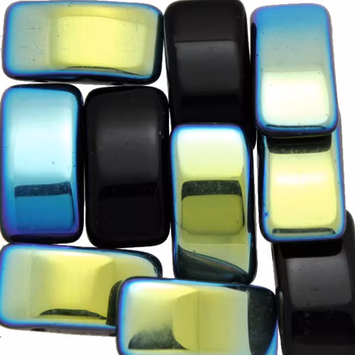 Jet AB Carrier Beads 9x17mm 5st