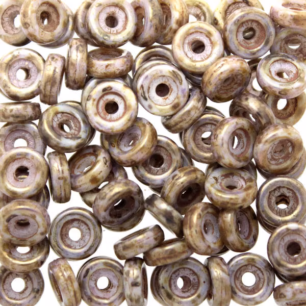 Opaque White Bronze Picasso Wheel 6mm 10g