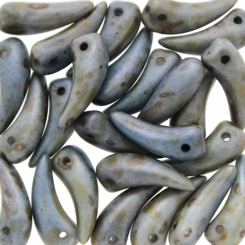 Alabaster Mat Mix Blue/Green Luster Tooth 6x16mm 5g