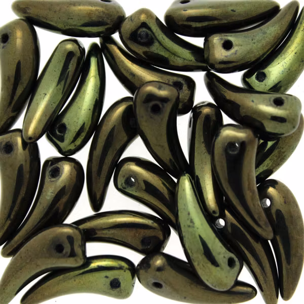 Jet Green Luster Tooth 6x16mm 5g