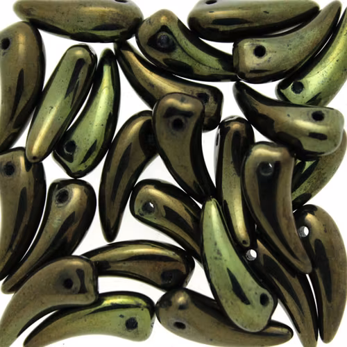 Jet Green Luster Tooth 6x16mm 5g