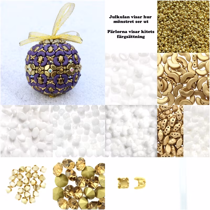 Vit/Guld Magie Julkula 2025 Kit (MÖNSTER INGÅR)
