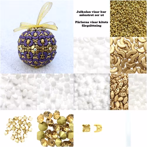 Vit/Guld Magie Julkula 2025 Kit (MÖNSTER INGÅR)