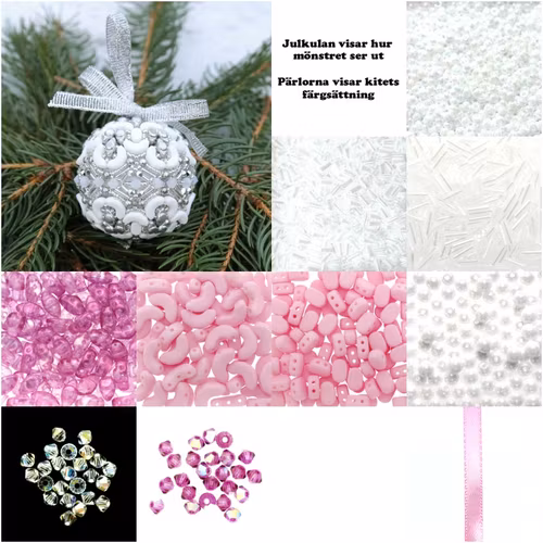 Rosa/Vit Poésie Julkula 2025 Kit (MÖNSTER INGÅR)