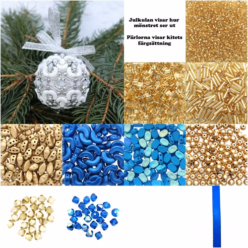 Blå/Guld Poésie Julkula 2025 Kit (MÖNSTER INGÅR)