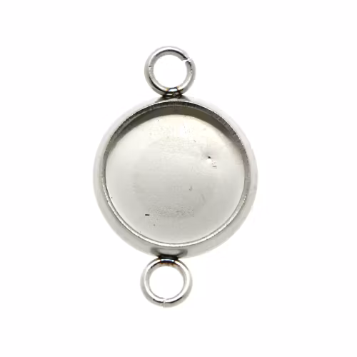 Mörkt Silverfärgad 304 Rostfritt Stål Länk till 8mm Cabochon 15,5x9,5mm 1st