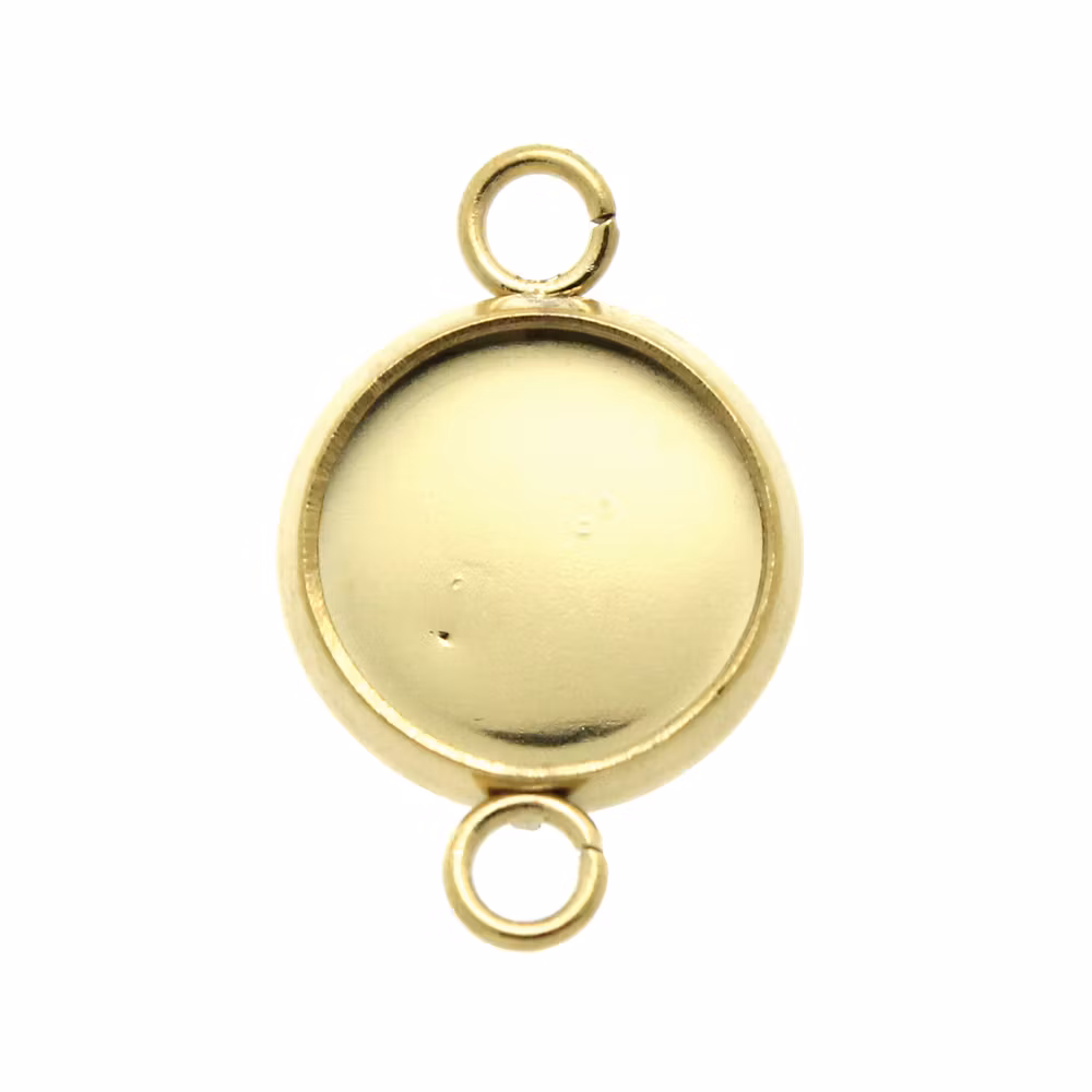 Guldfärgad 304 Rostfritt Stål Länk till 8mm Cabochon 15,5x9,5mm 1st