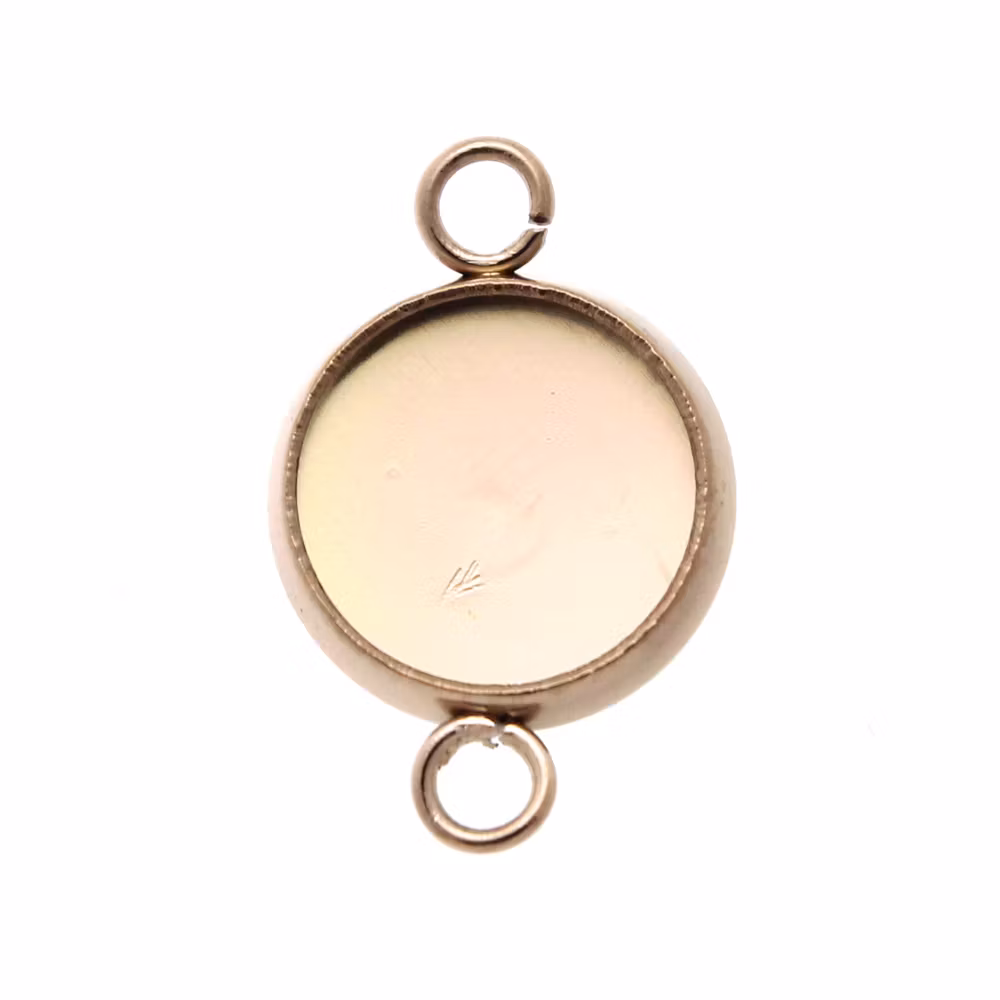 Roséguldfärgad 304 Rostfritt Stål Länk till 8mm Cabochon 15,5x9,5mm 1st