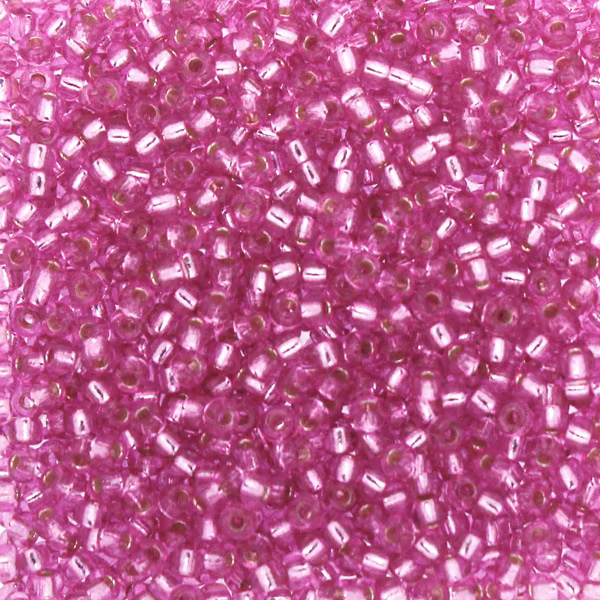Duracoat Silverlined Dyed Pink Parfait 11-4267 Miyuki Seedbeads 11/0 10g
