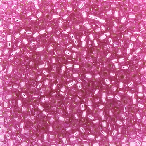 Duracoat Silverlined Dyed Pink Parfait 11-4267 Miyuki Seedbeads 11/0 10g