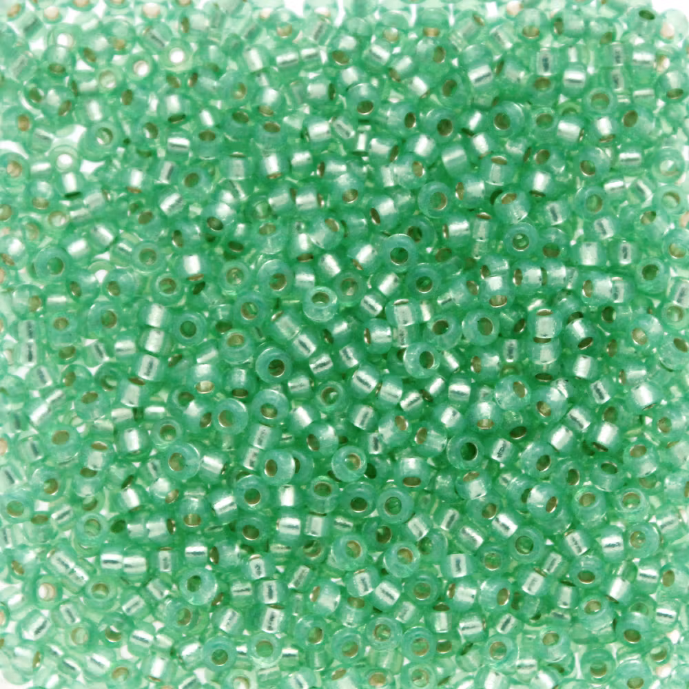 Duracoat Semi-matte Silverlined Dyed Spearmint 15-4240 Miyuki Seedbeads 15/0 5g