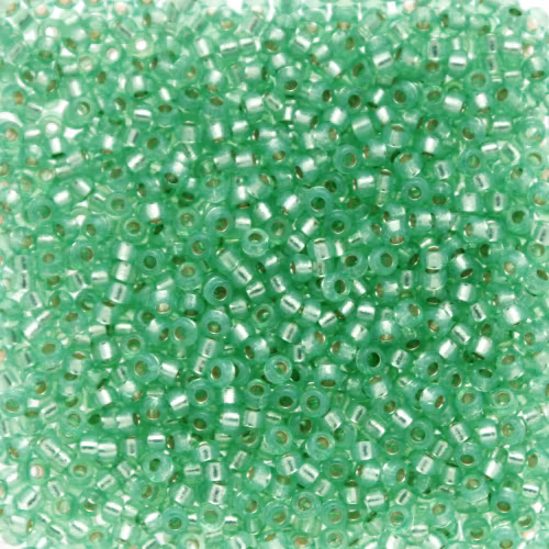 Duracoat Semi-matte Silverlined Dyed Spearmint 15-4240 Miyuki Seedbeads 15/0 5g