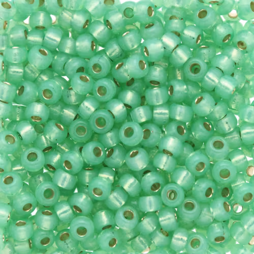 Duracoat Semi-matte Silverlined Dyed Spearmint 8-4240 Miyuki Seedbeads 8/0 10g