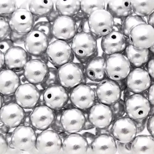 Aluminium Silver Runda/Druks 6mm 50st