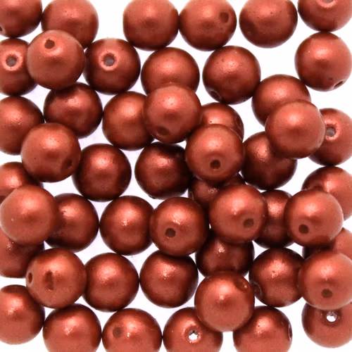 Lava Red Runda/Druks 6mm 50st