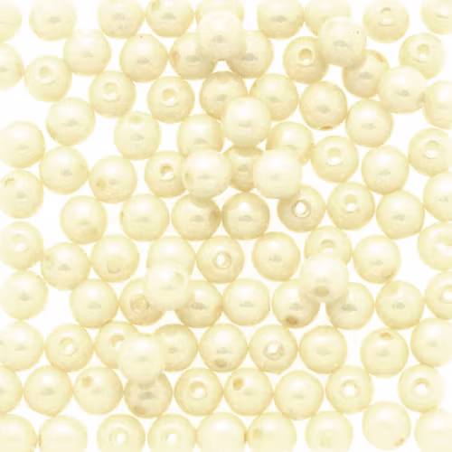 Opaque White Ivory Luster Runda/Druks 4mm 100st
