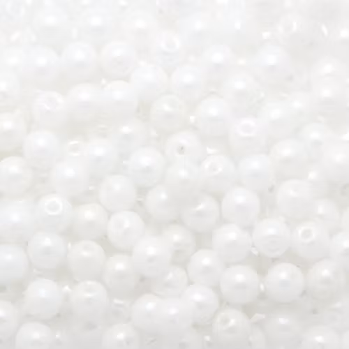 Opaque White Shimmer Runda/Druks 4mm 100st
