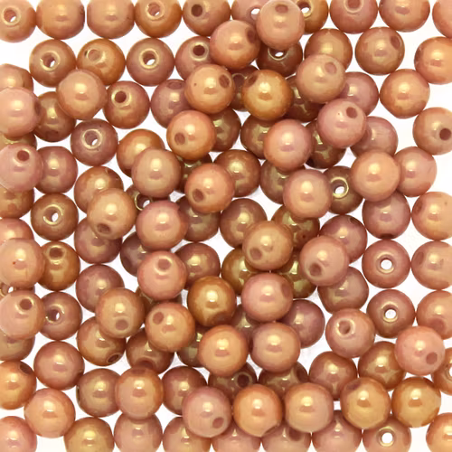 Opaque White Red Luster Runda/Druks 3mm 100st