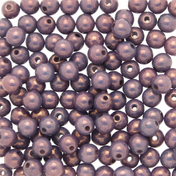 Opaque White Lila Vega Luster Runda/Druks 3mm 100st