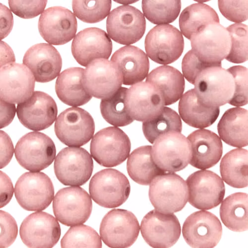 Opaque White Lila Luster Runda/Druks 6mm 50st