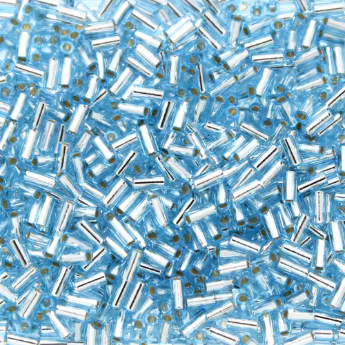 Silverlined Aqua BGL1-0018 Miyuki Bugle Beads 3mm 10g